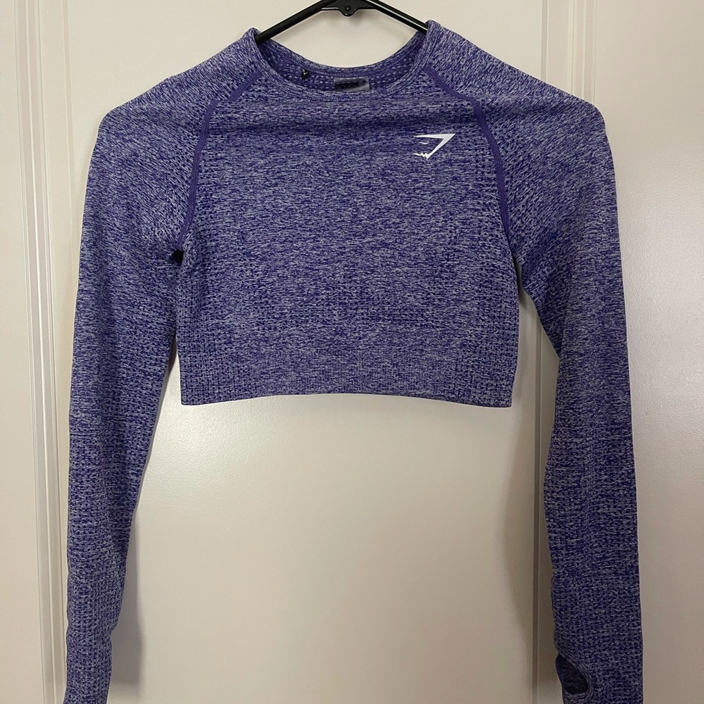 Gymshark Womens VITAL SEAMLESS 2.0 LONG SLEEVE CROP TOP